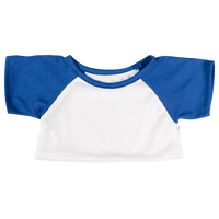 White Tee W/ Blue Sleeves | Bear World.