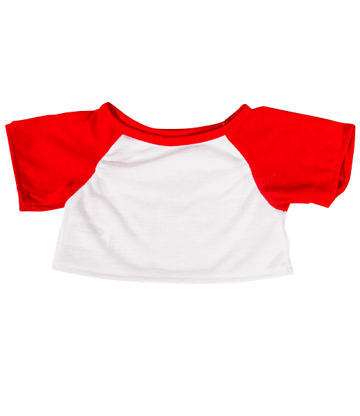 White Tee w/ Red Sleeves | Bear World.