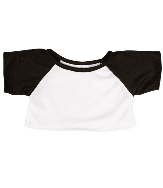 White Tee W/ Black Sleeves | Bear World.