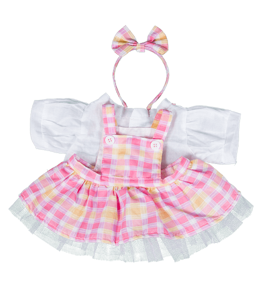Plaid Pinafore W/ Headband | Bear World.