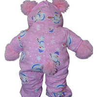 Pink Snowman Hoodie Footies | Bear World.