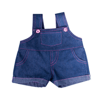 Denim Overalls W/ Pink Stitching | Bear World.