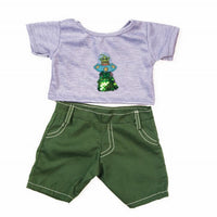 Alien  Sequin Shirt & Army Green Pants | Bear World.