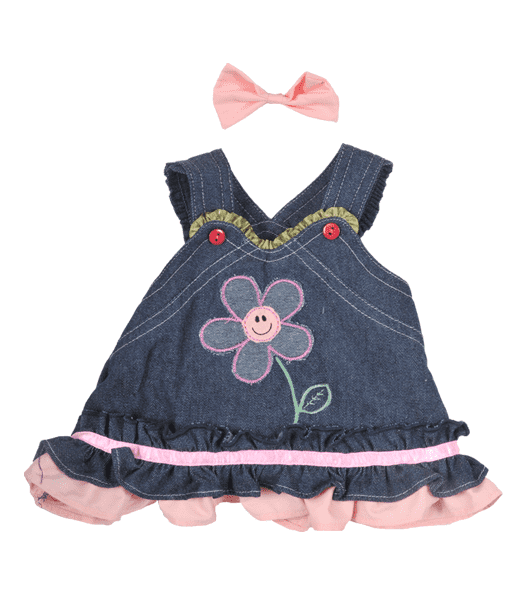 Summer Denim Dress W/ Bow | Bear World.